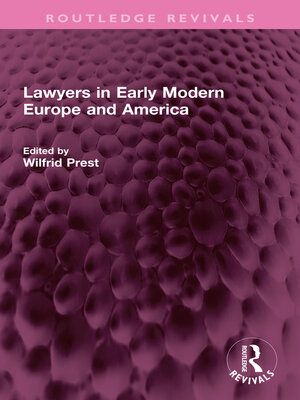 cover image of Lawyers in Early Modern Europe and America